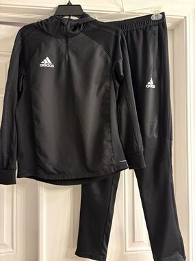adidas Black Hoodie & Track Pants Set